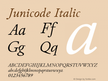 Junicode Italic Version 0.6.17 Font Sample