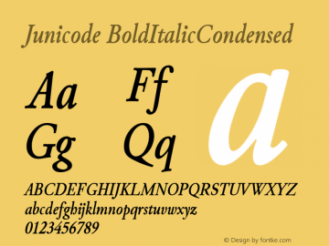 Junicode BoldItalicCondensed Version 0.6.17图片样张