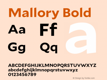 Mallory Bold Version 1.001;PS 0.001;hotconv 1.0.88;makeotf.lib2.5.647800 Font Sample