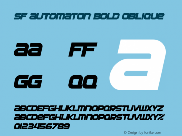 SF Automaton Bold Oblique ver 1.0; 2000.图片样张