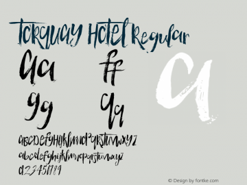 TORQUAY HOTEL Regular Version 1.00 December 3, 2015, initial release Font Sample