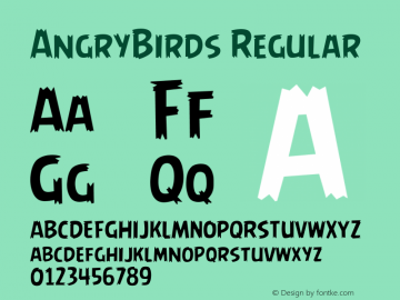 AngryBirds Regular Version 001.001 Font Sample