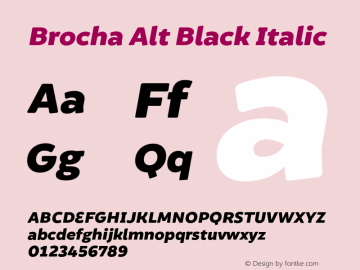 Brocha Alt Black Italic Version 1.000图片样张