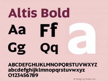Altis Bold Version 1.000 Font Sample