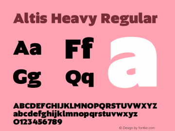 Altis Heavy Regular Version 1.000 Font Sample