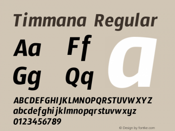 Timmana Regular Version 1.000 Font Sample