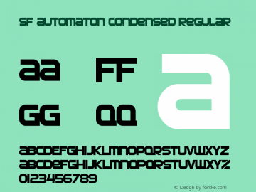 SF Automaton Condensed Regular Version 1.1 Font Sample