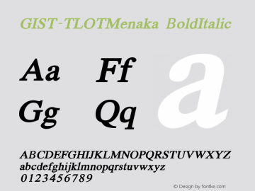 GIST-TLOTMenaka BoldItalic 9.0图片样张