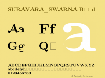 SURAVARA_SWARNA Bold Version 0.1 Font Sample