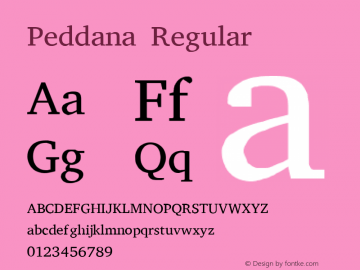 Peddana Regular Version 1.00 2012 Font Sample