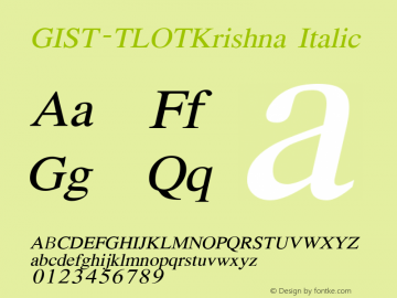 GIST-TLOTKrishna Italic 9.0图片样张