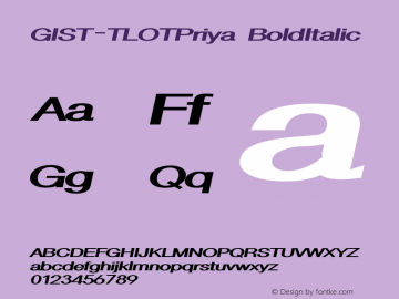 GIST-TLOTPriya BoldItalic 9.0图片样张