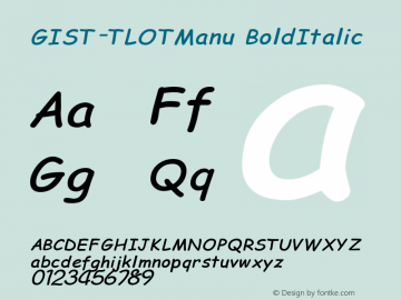 GIST-TLOTManu BoldItalic 9.0图片样张