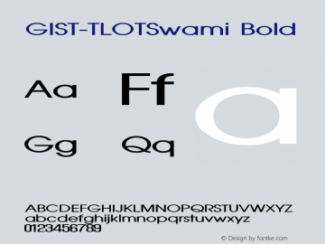 GIST-TLOTSwami Bold 9.0 Font Sample