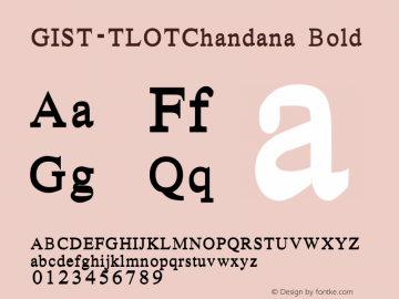 GIST-TLOTChandana Bold 9.0 Font Sample