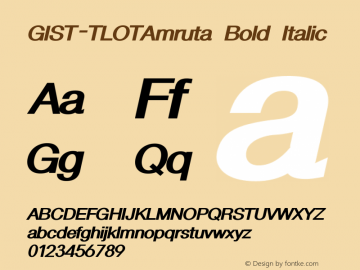 GIST-TLOTAmruta Bold Italic 9.0图片样张