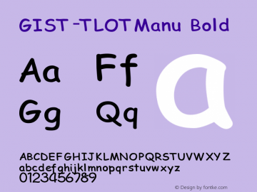 GIST-TLOTManu Bold 9.0 Font Sample