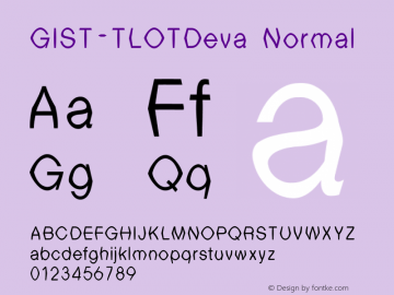 GIST-TLOTDeva Normal 9.0 Font Sample