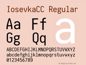 IosevkaCC Regular 1.1.0; ttfautohint (v1.4.1) Font Sample