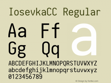 IosevkaCC Regular 1.1.1; ttfautohint (v1.4.1) Font Sample