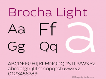 Brocha Light Version 1.000 Font Sample