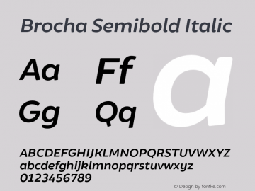 Brocha Semibold Italic Version 1.000图片样张