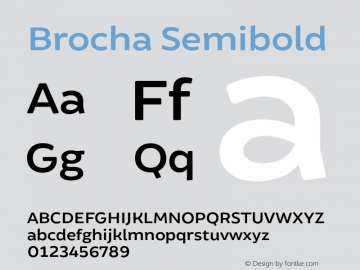 Brocha Semibold Version 1.000 Font Sample