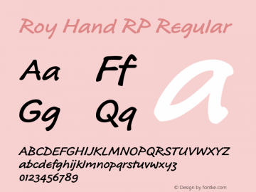 Roy Hand RP Regular Version 1.000 2015 initial release图片样张