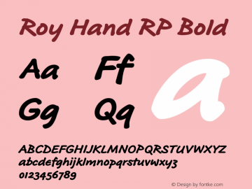 Roy Hand RP Bold Version 1.000 2015 initial release图片样张