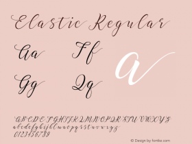 Elastic Regular Version 1.000 Font Sample