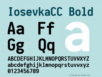 IosevkaCC Bold 1.1.2; ttfautohint (v1.4.1) Font Sample