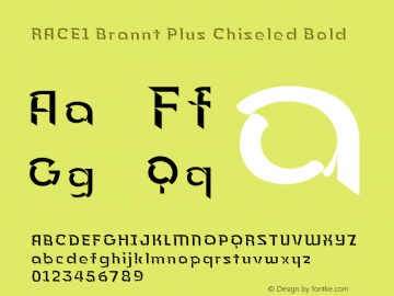 RACE1 Brannt Plus Chiseled Bold ☞ Version 1.000;com.myfonts.fontry.race1-brannt.plus-chiseled-bold.wfkit2.h5uN Font Sample