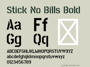 Stick No Bills Bold Version 1.191;PS 1.0;hotconv 1.0.86;makeotf.lib2.5.63406 Font Sample