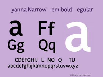 Ayanna Narrow Semibold Regular Version 1.000;PS 001.000;hotconv 1.0.70;makeotf.lib2.5.58329 Font Sample