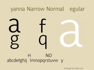 Ayanna Narrow Normal Regular Version 1.000;PS 001.000;hotconv 1.0.70;makeotf.lib2.5.58329 Font Sample