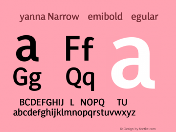 Ayanna Narrow Semibold Regular Version 1.000;PS 001.000;hotconv 1.0.70;makeotf.lib2.5.58329 Font Sample