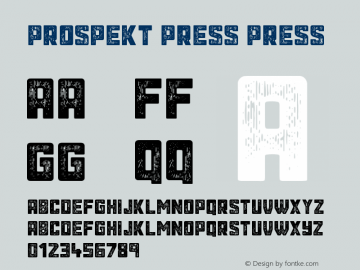 Prospekt Press Press Version 1.00 December 8, 2015, initial release Font Sample