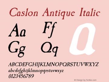 Caslon Antique Italic Version 002.034图片样张