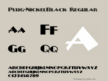 Plug-NickelBlack Regular Converted from e:\nick's~1\PLNB____.TF1 by ALLTYPE Font Sample