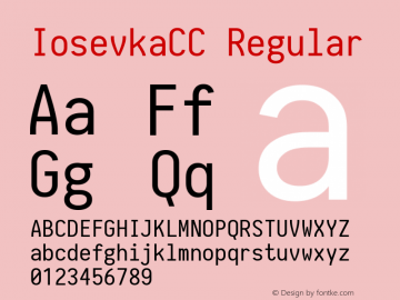 IosevkaCC Regular 1.2.0; ttfautohint (v1.4.1) Font Sample