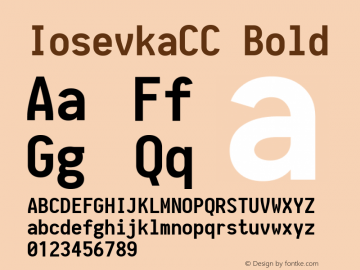 IosevkaCC Bold 1.2.0; ttfautohint (v1.4.1) Font Sample