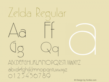 Zelda Regular Macromedia Fontographer 4.1 5/6/96 Font Sample
