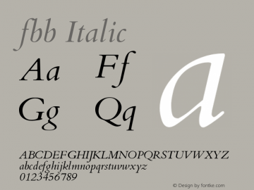 fbb Italic Version 0.9 Font Sample