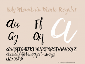Holy Mountain Mode Regular Version 1.000 Font Sample