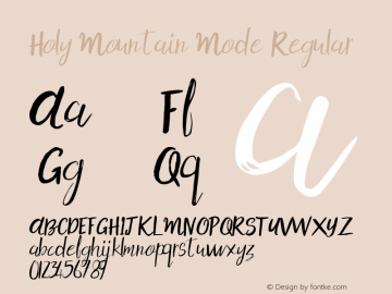 Holy Mountain Mode Regular Version 1.000 Font Sample