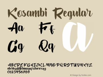 Kosambi Regular 001.000 Font Sample