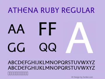Athena Ruby Regular Version 0.80 build 017 Font Sample