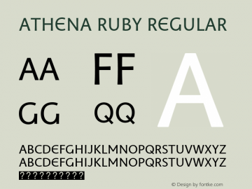 Athena Ruby Regular Version 1.00 build 018 Font Sample