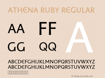 Athena Ruby Regular Version 0.80 build 017 Font Sample