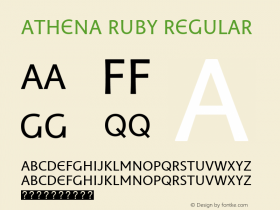 Athena Ruby Regular Version 1.00 build 018 Font Sample